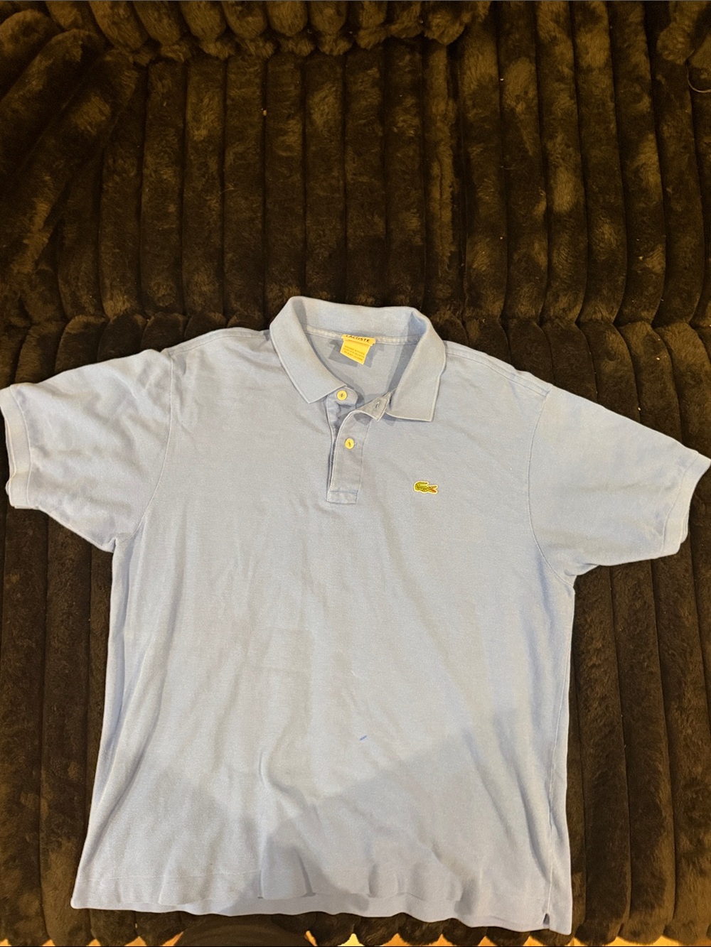 Lacoste Pale Blue Men's Polo with Yellow Crocodile Logo